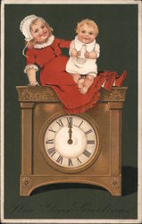 New Years Greetings Children Postcard Postcard Postcard