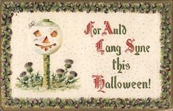 For Auld Lang Syne Halloween Pumpkin, Thistle Pods Postcard Postcard Postcard