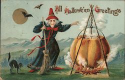 All Halloween Greetings Postcard