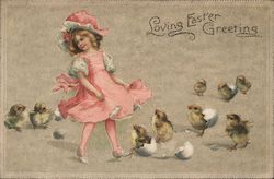 Loving Easter Greetings With Chicks Postcard Postcard Postcard