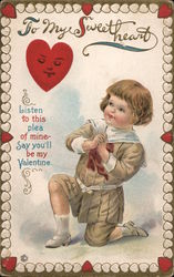 To My Sweetheart Listen To This Plea Of Mine Say You'll Be My Valentine Children Postcard Postcard Postcard