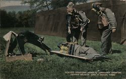 Rescuers with Oxygen Helmets - Mine Explosion Postcard