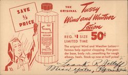 The Original Tussy Wind and Weather Lotion Postcard