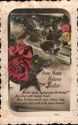 Many Happy Returns Dear Sister Sister Mine, May Your Birthday Be Filled With Happy Hours Postcard Postcard Postcard