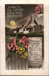 Wishing My Dear Father a Very Happy Birthday Father Here's A Greeting For You, Sent With My Affection True Postcard Postcard Postcard