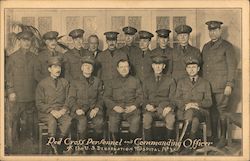 Red Cross Personnel and Commanding Officer of the U.S. Debarkation Hospital No. 3 Postcard