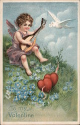 To My Valentine Cupid Postcard Postcard Postcard