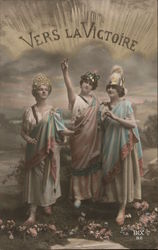 Three Women Towards Victory Postcard Postcard Postcard