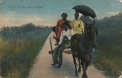 A Joy Ride in Dixie Black Americana Postcard Postcard Postcard