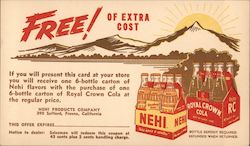 Royal Crown Cola Offer For Free 6 Bottle Carton of Nehi Flavors With Royal Crown Cola Purchase Postcard