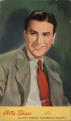 Artie Shaw Victor's Famous Clarinetist Maestro Postcard