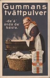 Gummans tvattpulver - De a anda de basta (Gummans Washing Poweder) Postcard