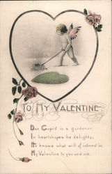 To My Valentine Cupid Postcard Postcard Postcard