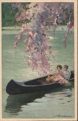 Couple in a Canoe Couples Postcard Postcard Postcard