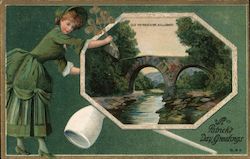 St. Patrick's Day Greetings, Old Wierbridge, Killarney Postcard