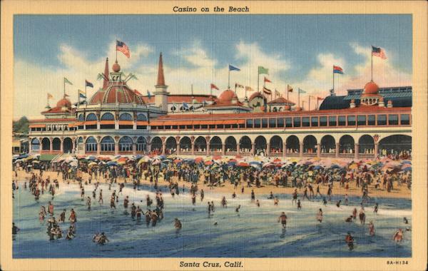 Casino on the Beach Santa Cruz, CA Postcard