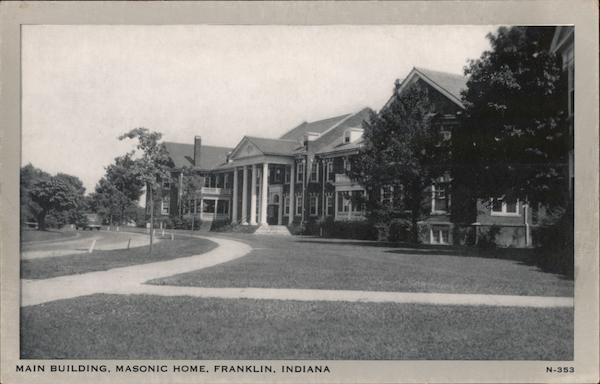 Main Building Of The Masonic Home Franklin IN Postcard   Card00673 Fr 