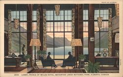 Lobby, Prince of Wales Hotel, Waterton Lakes National Park Postcard