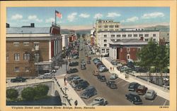 Virginia Street and Truckee River Bridge Postcard