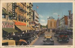 Virginia Street Looking South Reno, NV Postcard Postcard Postcard