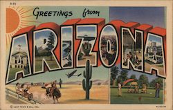 Greetings from Arizona Large Letter Postcard Postcard Postcard