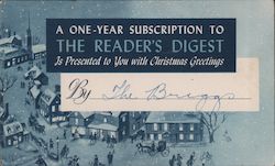 One Year Subscription to The Reader's Digest Christmas Greetings Postcard