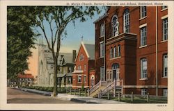 St. Mary's Church, Rectory, Convent and School Biddeford, ME Postcard Postcard Postcard