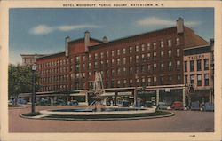 Hotel Woodruff, Public Square Watertown, NY Postcard Postcard Postcard