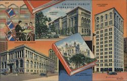 Chicago Public Libraries Illinois Postcard Postcard Postcard