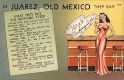 In Juarez Old Mexico They Say... Postcard