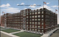 Milwaukee Vocational and Adult Schools Wisconsin Postcard Postcard Postcard