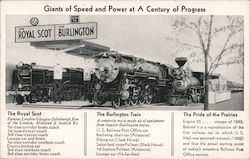 Giants of Speed and Power at A Century of Progress Burlington Route Postcard