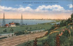 Milwaukee Bay, Showing U.S. Coast Guard Station Postcard