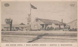 Ace Motor Hotel Seattle, WA Postcard Postcard Postcard