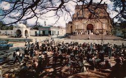 Market Day in Palín, Church Guatemala Central America Postcard Postcard Postcard