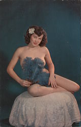 Fan Girl - Nude Woman with Blue Feathers Risque & Nude Postcard Postcard Postcard