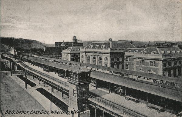 Baltimore And Ohio Depot, East Side Wheeling, WV Postcard