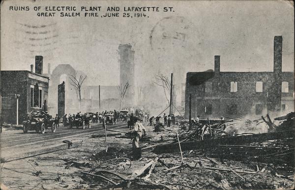 Ruins Of Electric Plant And Lafayette Street Great Salem Fire 1914