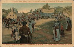 Du Ponte Powder Wagon Carrying Powder to Commodore Perry in 1813 Postcard