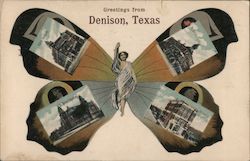 Greetings From Denison, Texas Butterfly Postcard Postcard Postcard