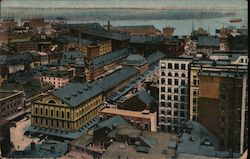 Panoramic View Showing Faneuil Hall, Quincy Market and Boston Waterfront Postcard