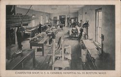 Carpenter Shop, USA General Hospital No. 10 Boston, MA Postcard Postcard Postcard