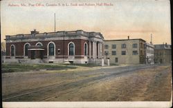 Post Office, Coombs S & L Bank and Auburn Hall Blocks Postcard