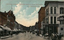 Central Avenue, Looking North From Bridge St. Postcard