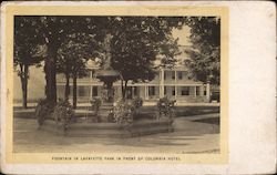 Fountain in Lafayette Park in Front of Columbia Hotel Washington, DC Washington DC Postcard Postcard Postcard