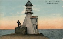 Breakwater Light, Milwaukee Harbor Postcard