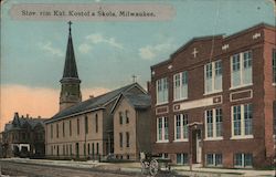 Slob. Rim Kay Kostal a Skola, Milwaukee Wisconsin Postcard Postcard Postcard