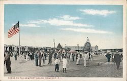 Scene on the Newport Beach Rhode Island Postcard Postcard Postcard