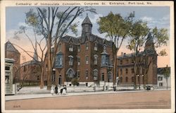 Cathedral of Immaculate Conception, Congress St. Entrance Postcard