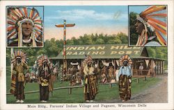 Main Building, Parsons' Indian Village and Pageant Postcard